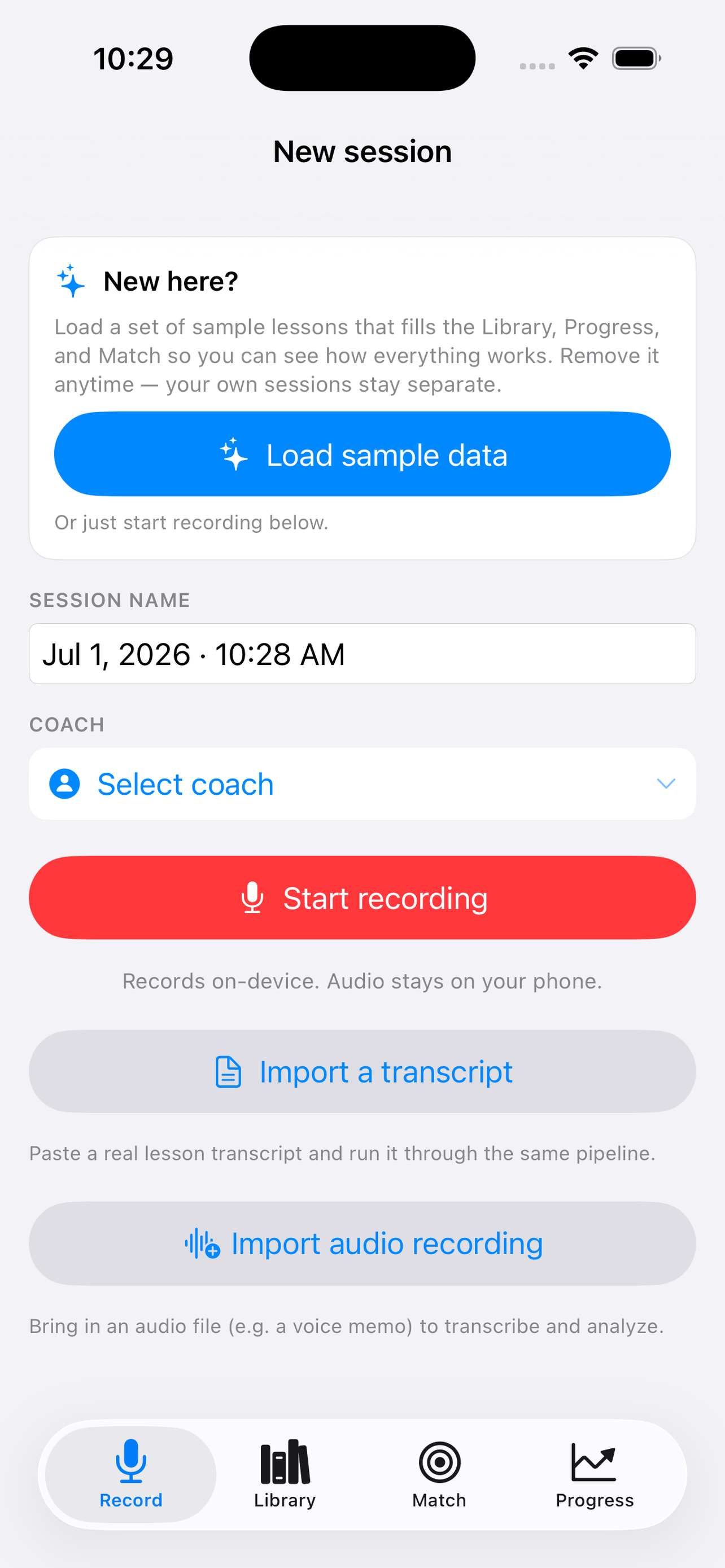 CourtNotes app screenshot