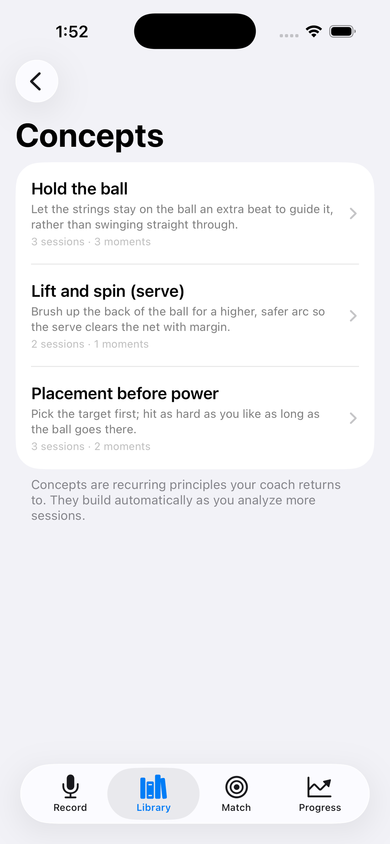 CourtNotes app screenshot