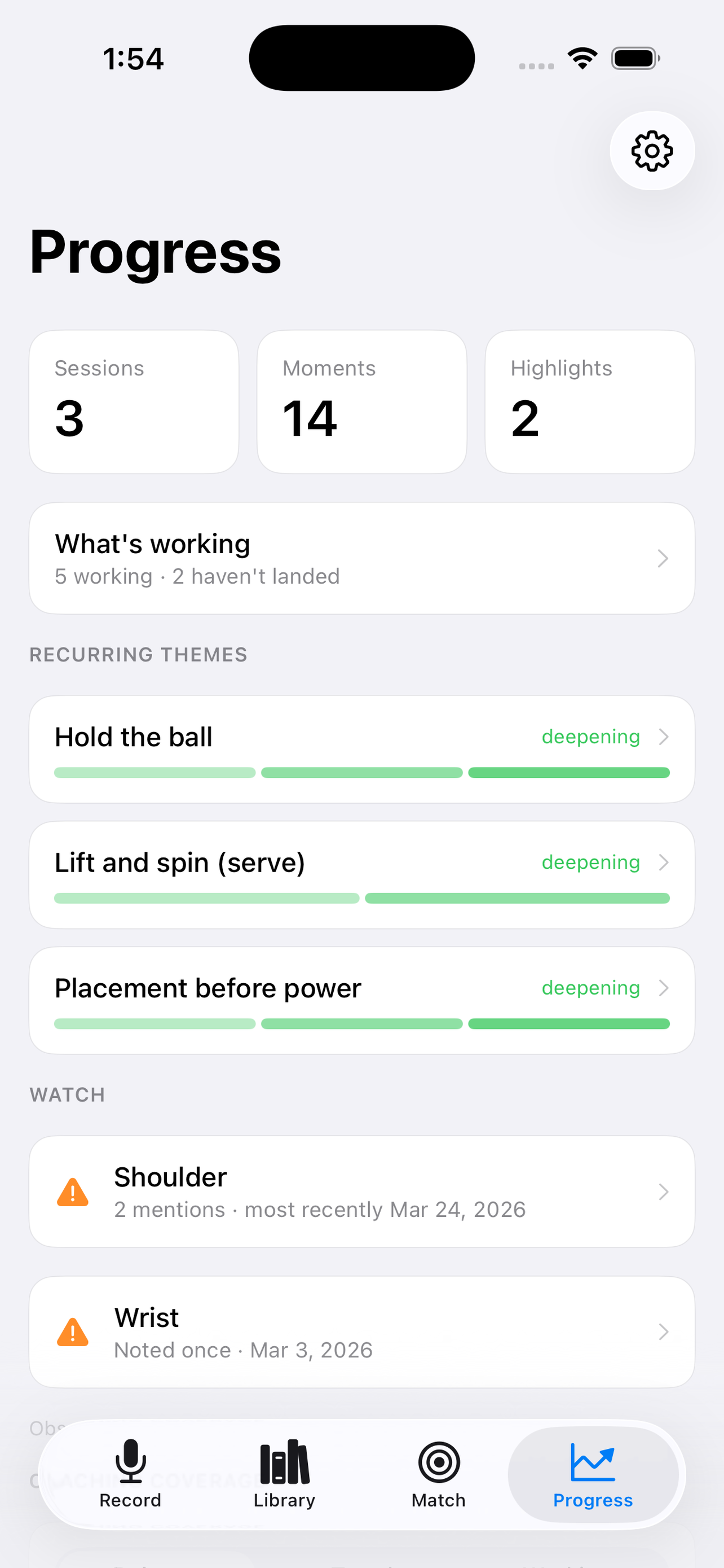 CourtNotes app screenshot