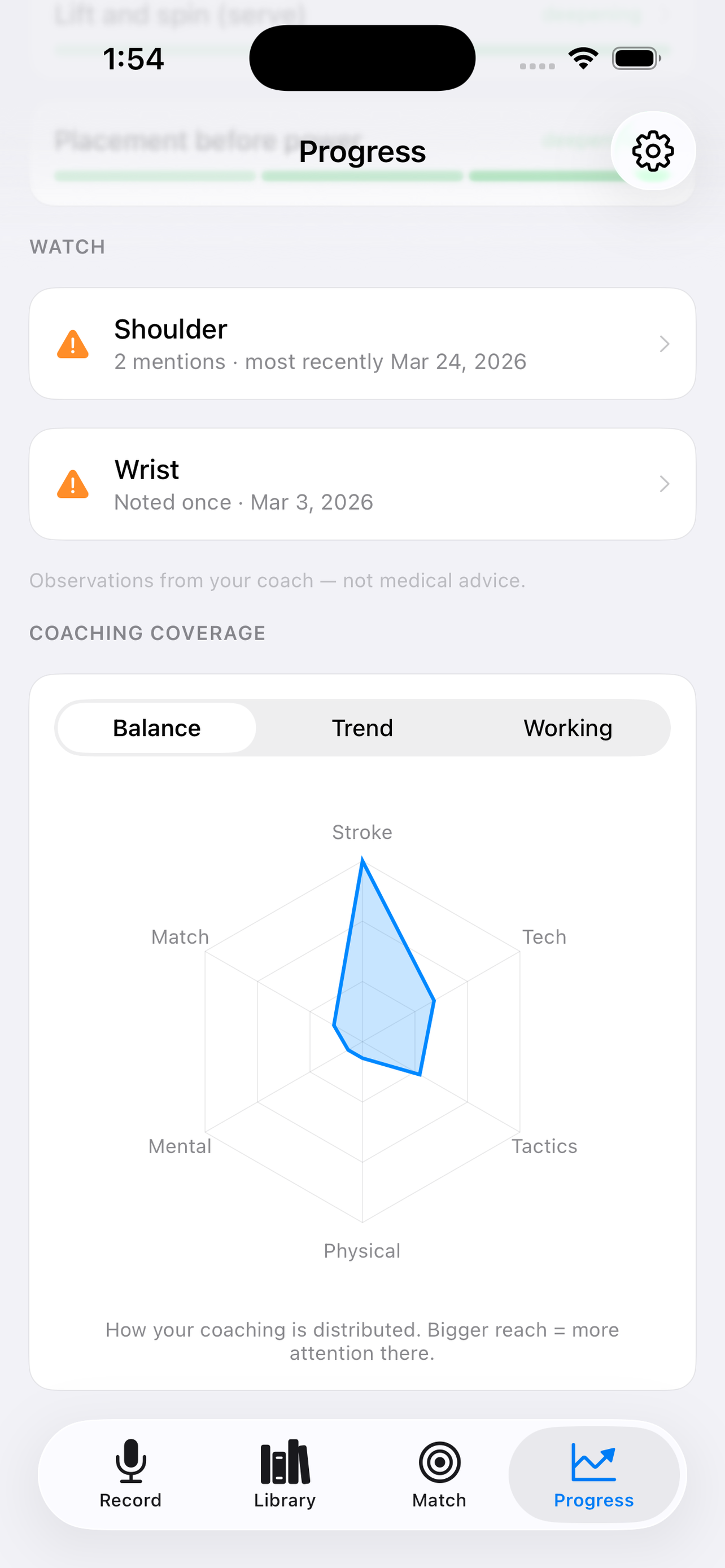 CourtNotes app screenshot