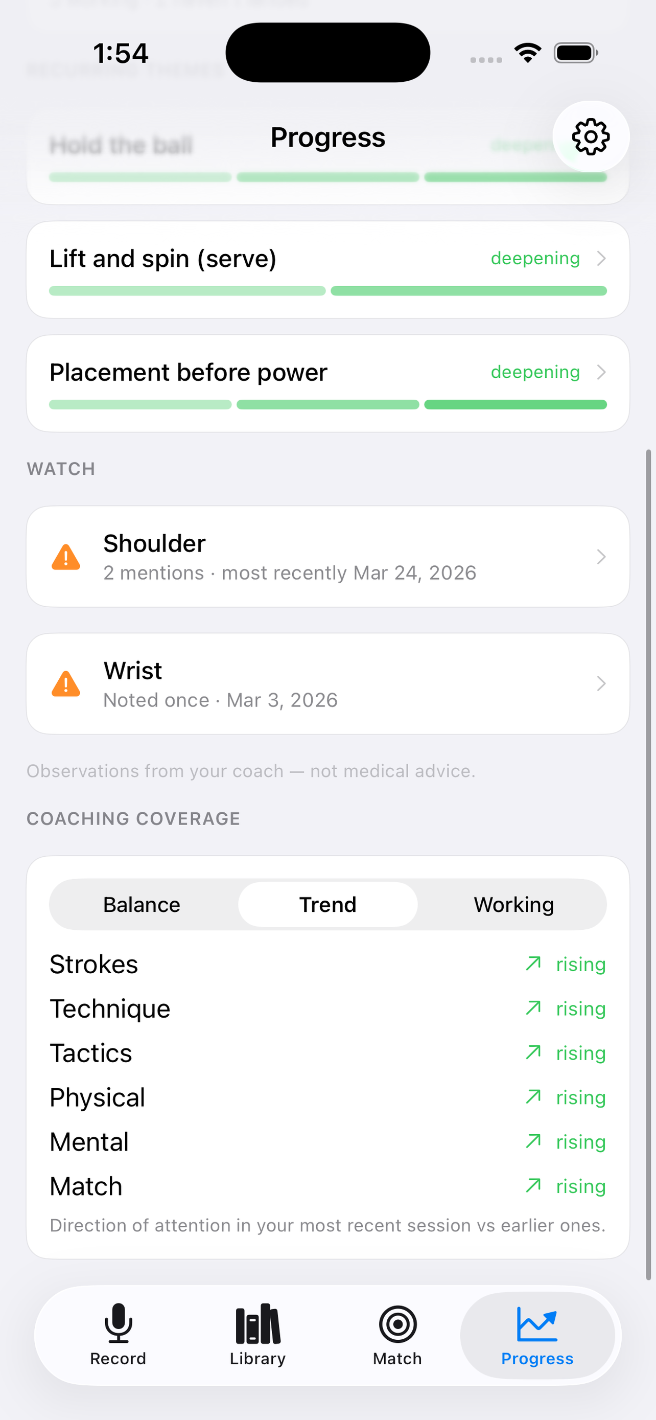 CourtNotes app screenshot