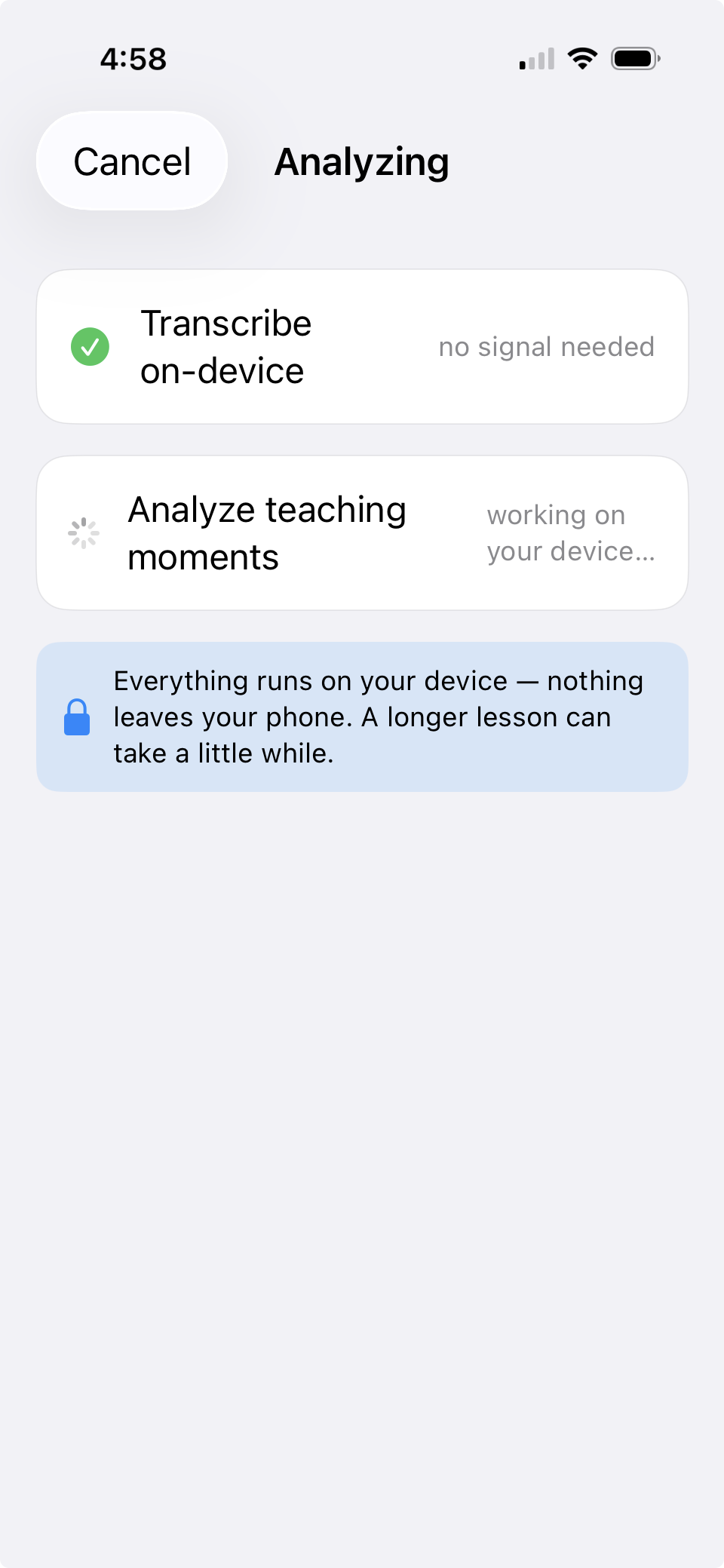 LessonCaddie app screenshot
