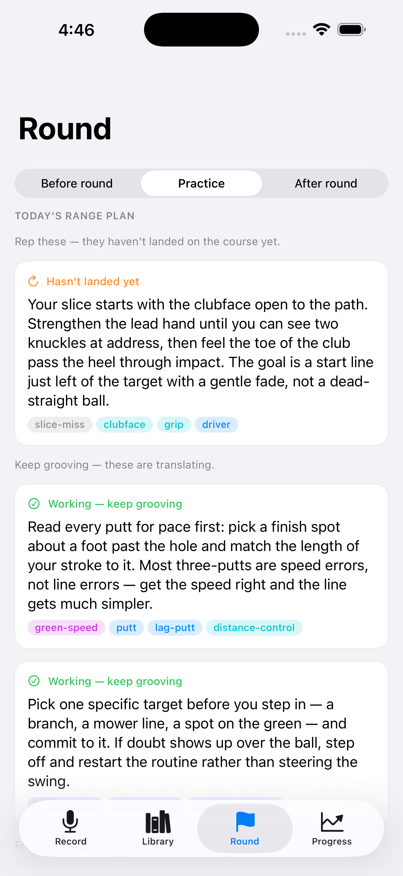 LessonCaddie app screenshot